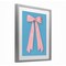 Stupell Industries Pink Satin Bow on Blue Framed Print Under Glass, design by Jilly Jack Designs